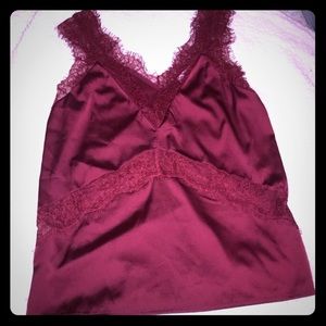 Vici Red Mixed Lace Cami Tank